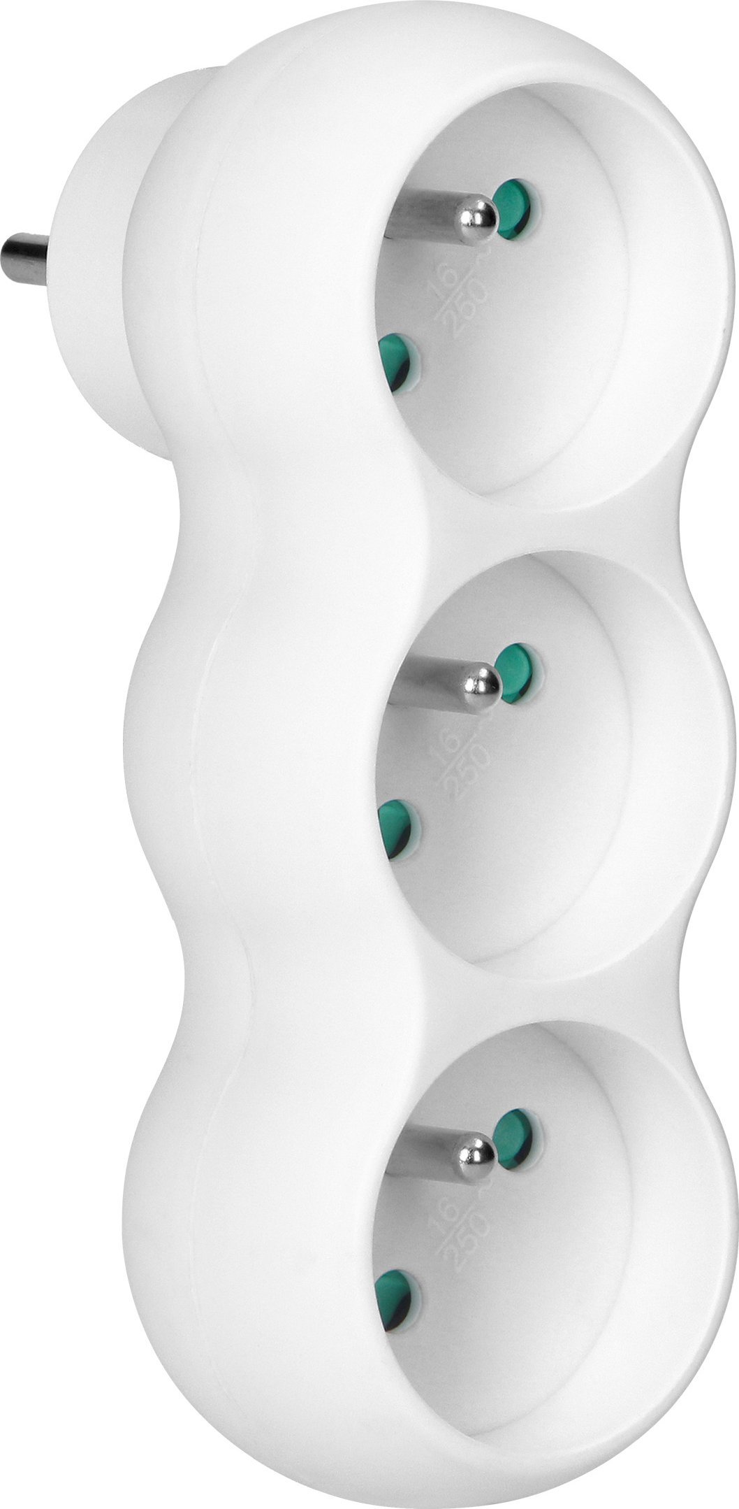 Orno Rozgałęźnik 3x2P+Z "bałwanek" z wtyczką górną, biały