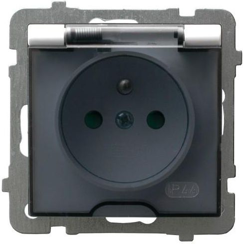 Ospel Gniazdo bryzgoszczelne z uziemieniem IP-44 z przesłonami torów prądowych białe wieczko przezroczyste (GPH-1GZP/m/00/d)