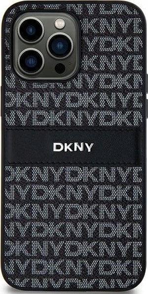 DKNY DKHCS24SPRTHSLK S24 S921 czarny/black hardcase Leather Mono Stripe & Metal Logo