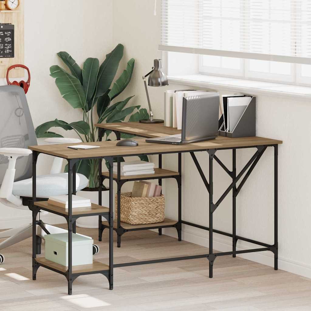 Biurko vidaXL Biurko Dąb rzemieślniczy 139 x 139 x 75 cm