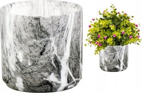 Polnix Osłonka ceramiczna marmurowa 12 cm okrągła matowa