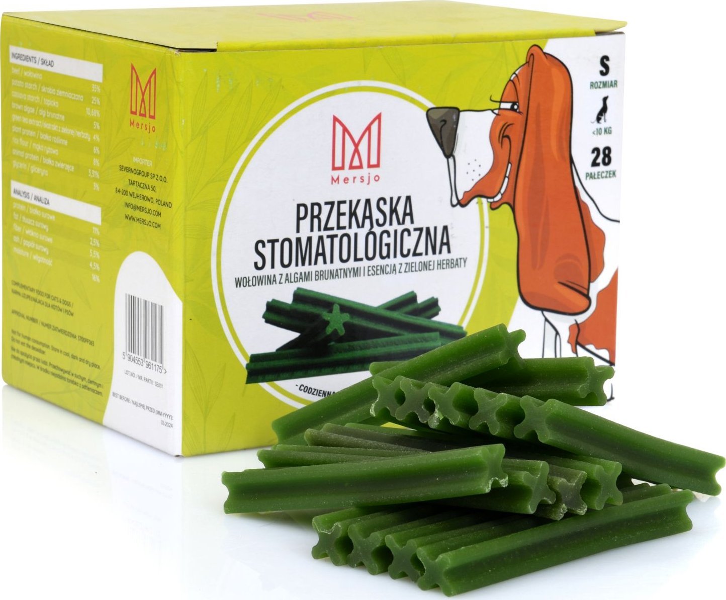 Mersjo Przekąska stomatologiczna dla psów Dental Sticks S (do 10kg) 28szt.