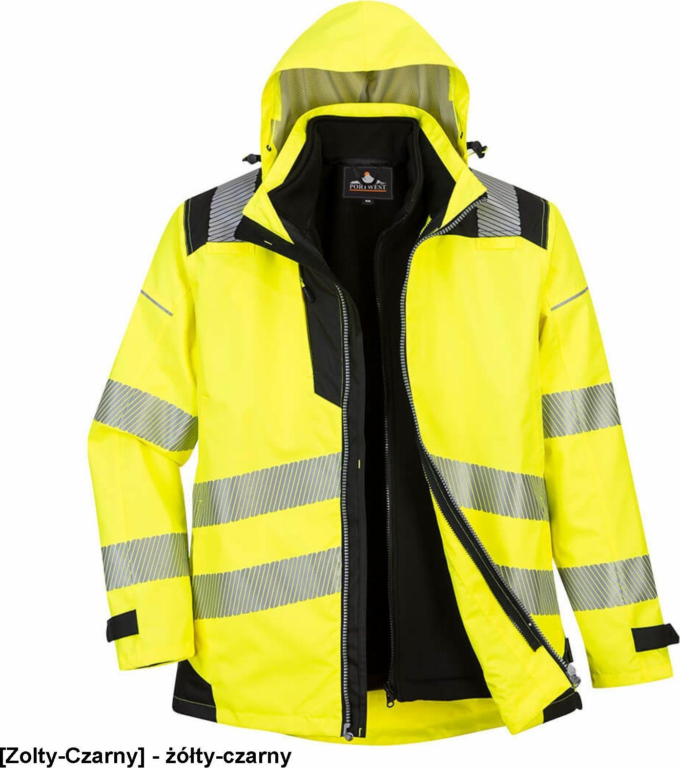 Portwest PW365 - Kurtka ostrzegawcza 3 w 1 PW3 - żółty-czarny 2XL