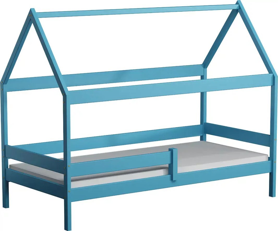 Elior Niebieskie drewniane łóżko dziecięce - Petit 3X 180x90 cm