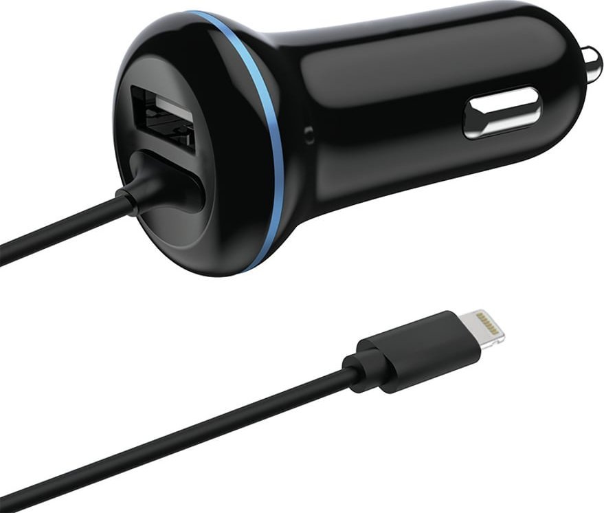 Ładowarka 2GO 2GO USB-Kfz-Ladegerät 2400mA Lightning + 1x USB 1,4m schwarz