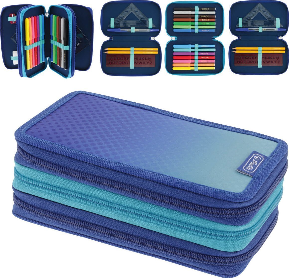 Piórnik Herlitz Herlitz TriCase 31tlg Dip Dye Blue/Turquoise