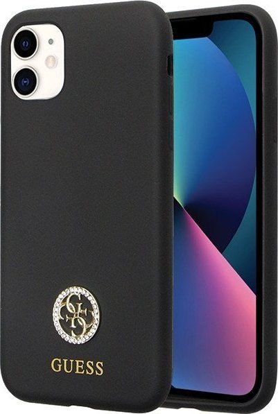 Guess Guess GUHCN614DGPK iPhone 11 / Xr 6.1" czarny/black hardcase Silicone Logo Strass 4G