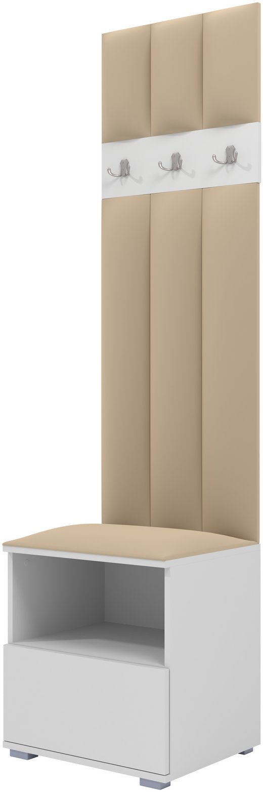 Tapicerowana garderoba Nela IV LUX - kolor biały + tkanina Trinity 04