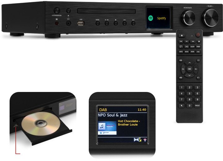 Radio internetowe DAB CD ze wzmacniaczem Bolzano Audizio one size