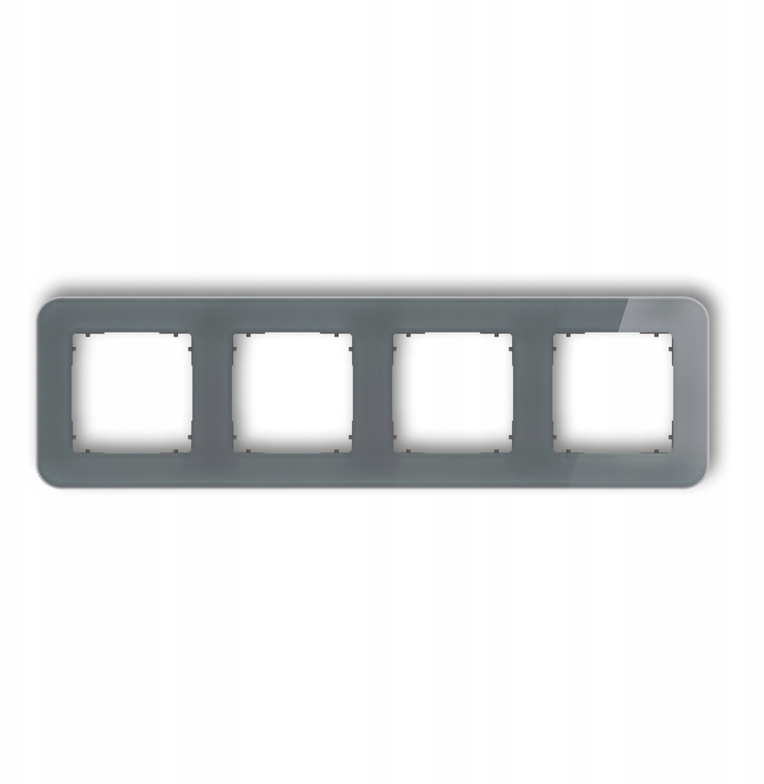 ICON Ramka uniwersalna poczwórna zaokrąglona - efekt szkła (ramka: grafitowa spód: grafitowy mat) 28-28-IRSZ-4