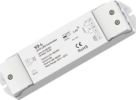 SKYDANCE V2-L valdiklis-imtuvas 12-36V DC, 2x8A