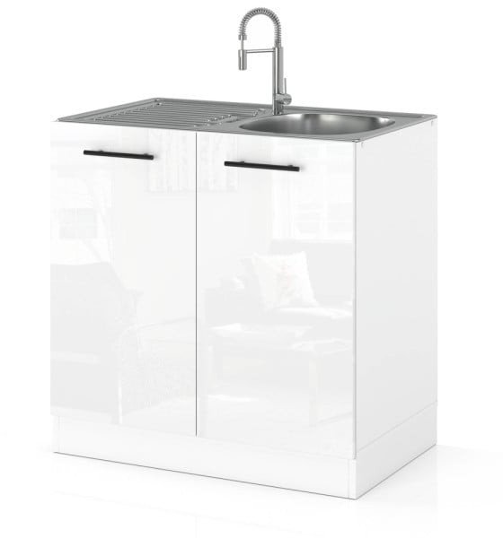 szafka kuchenna modułowa stojąca pod zlewozmywak 80cm spremium biały połysk