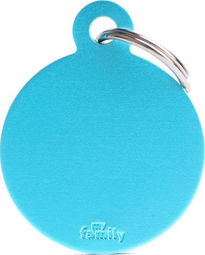 Zawieszka Adresówka Identyfikator z grawerem dla psa i kota duża niebieska zawieszka