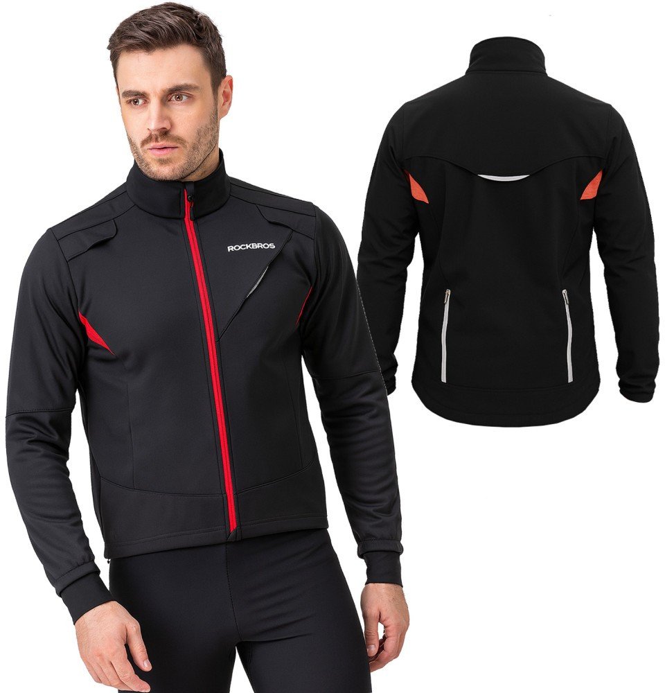 Kurtka rowerowa zimowa RockBros XL wodoodporna i ocieplana z elementami odblaskowymi