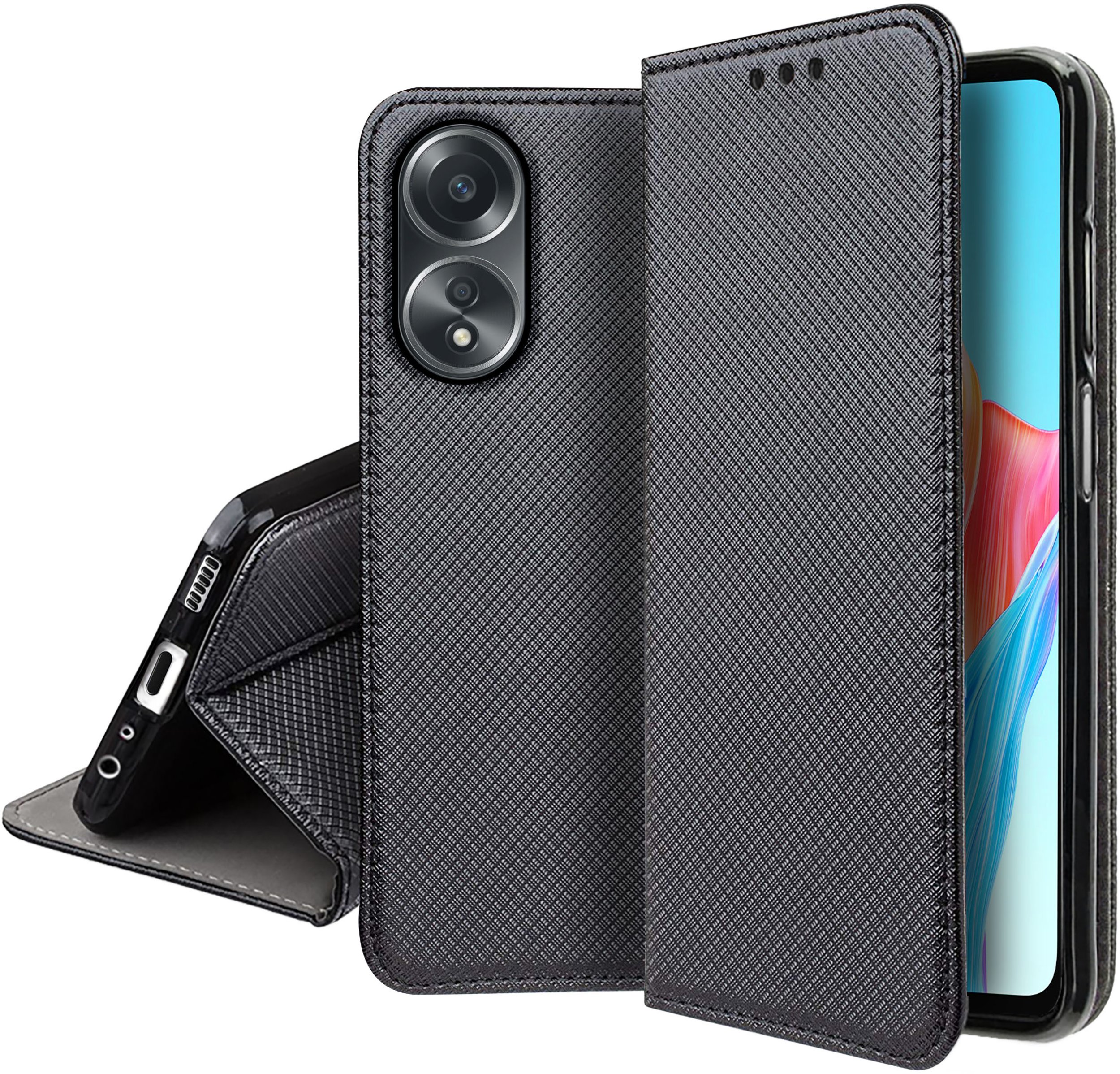 Etui do Oppo A58 4G SMART MAGNET CASE PORTFEL + SZKŁO 9H