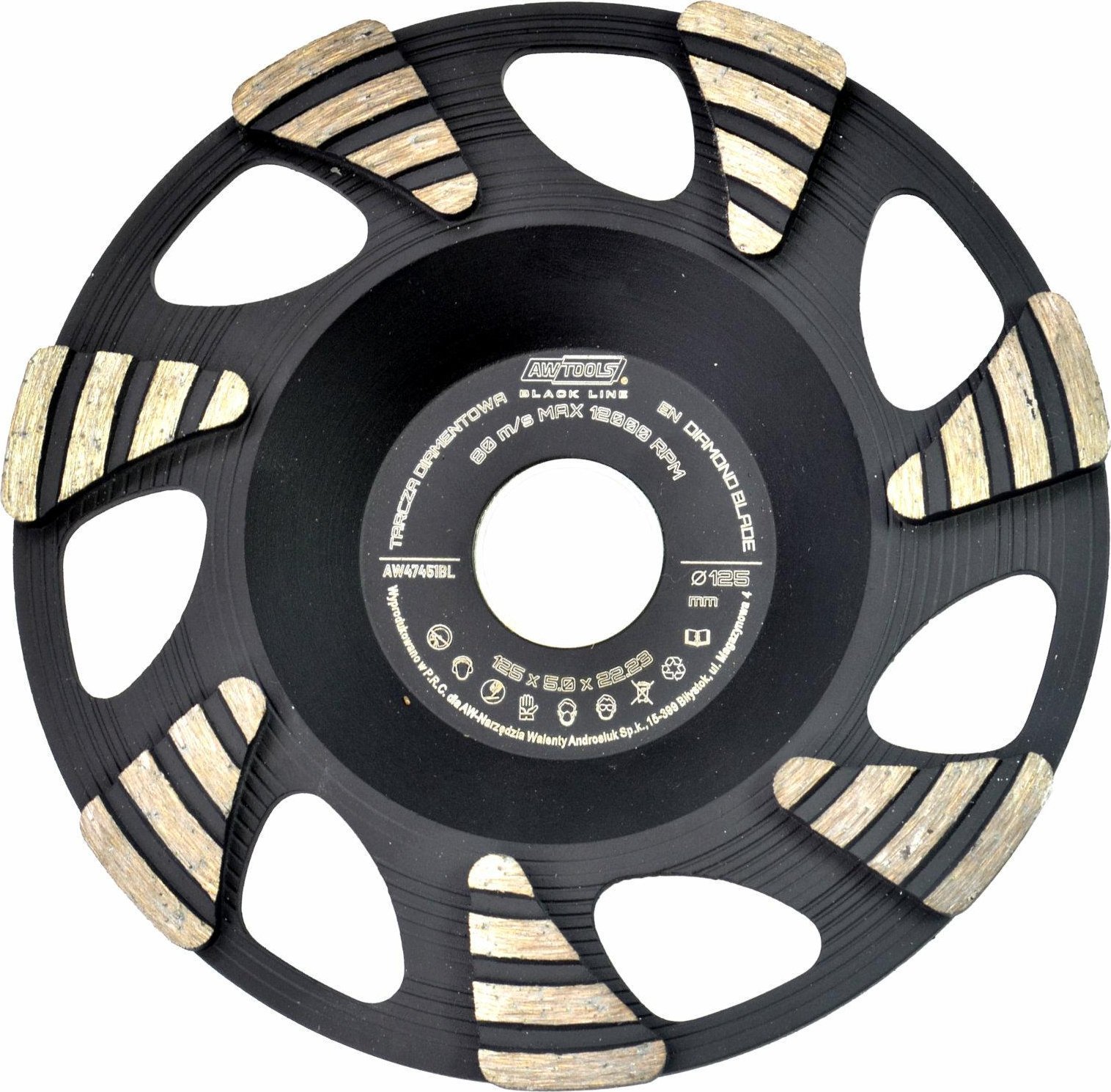 AWTools AWTOOLS TARCZA DIAMENTOWA SZLIFIERSKA TURBO 125mm