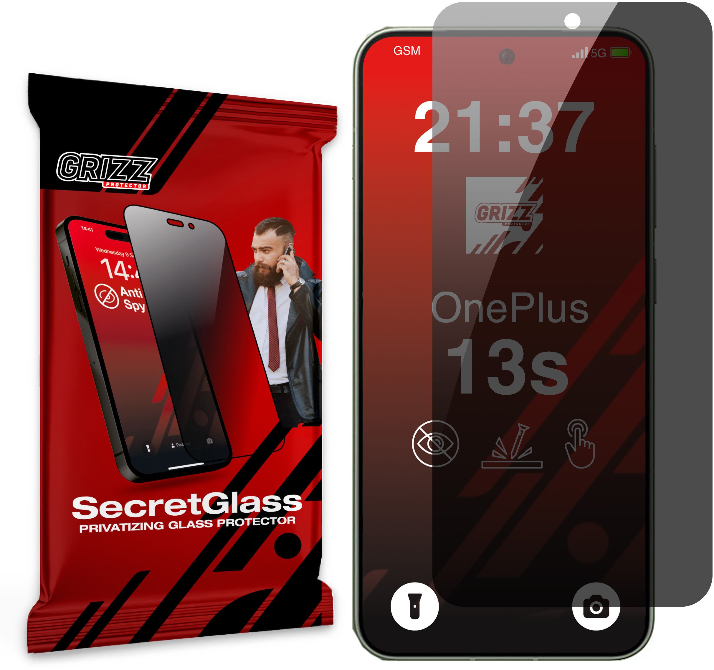 Matowe szkło prywatyzujące GrizzGlass SecretGlass do OnePlus 13s