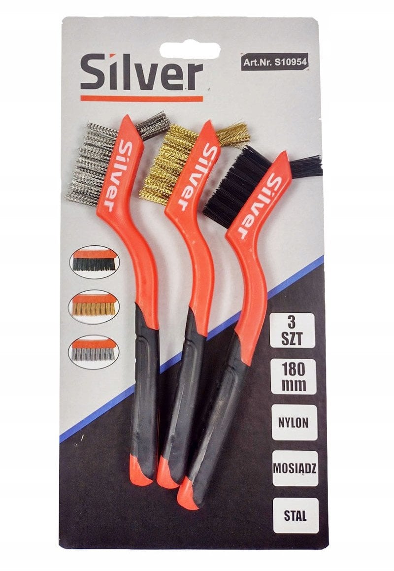 SZCZOTKI DRUCIANE 3cz. SILVER