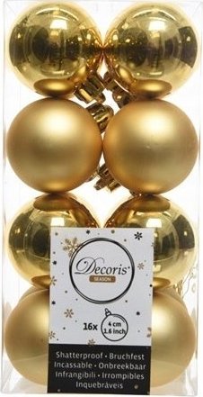 Kaemingk Bombki na choinkę nietłukące zestaw 16szt 4cm złote