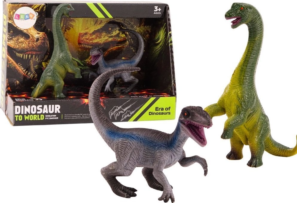 Zestaw Figurek Dinozaurów Brachinozaur Velociraptor 2El LEAN TOYS