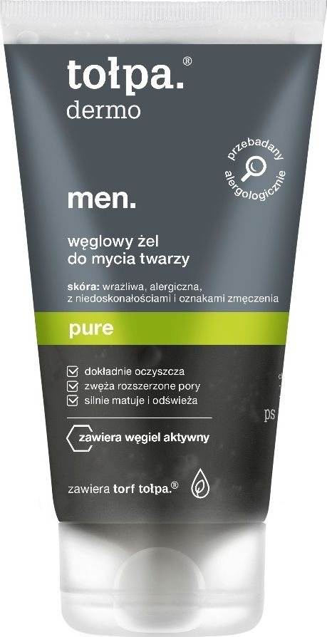 Tołpa Węglowy żel do mycia twarzy Dermo Men Pure 150ml