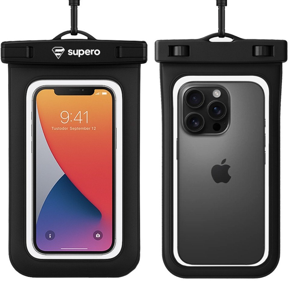 Etui wodoszczelne na telefon do 6.9 cala Supero, czarne