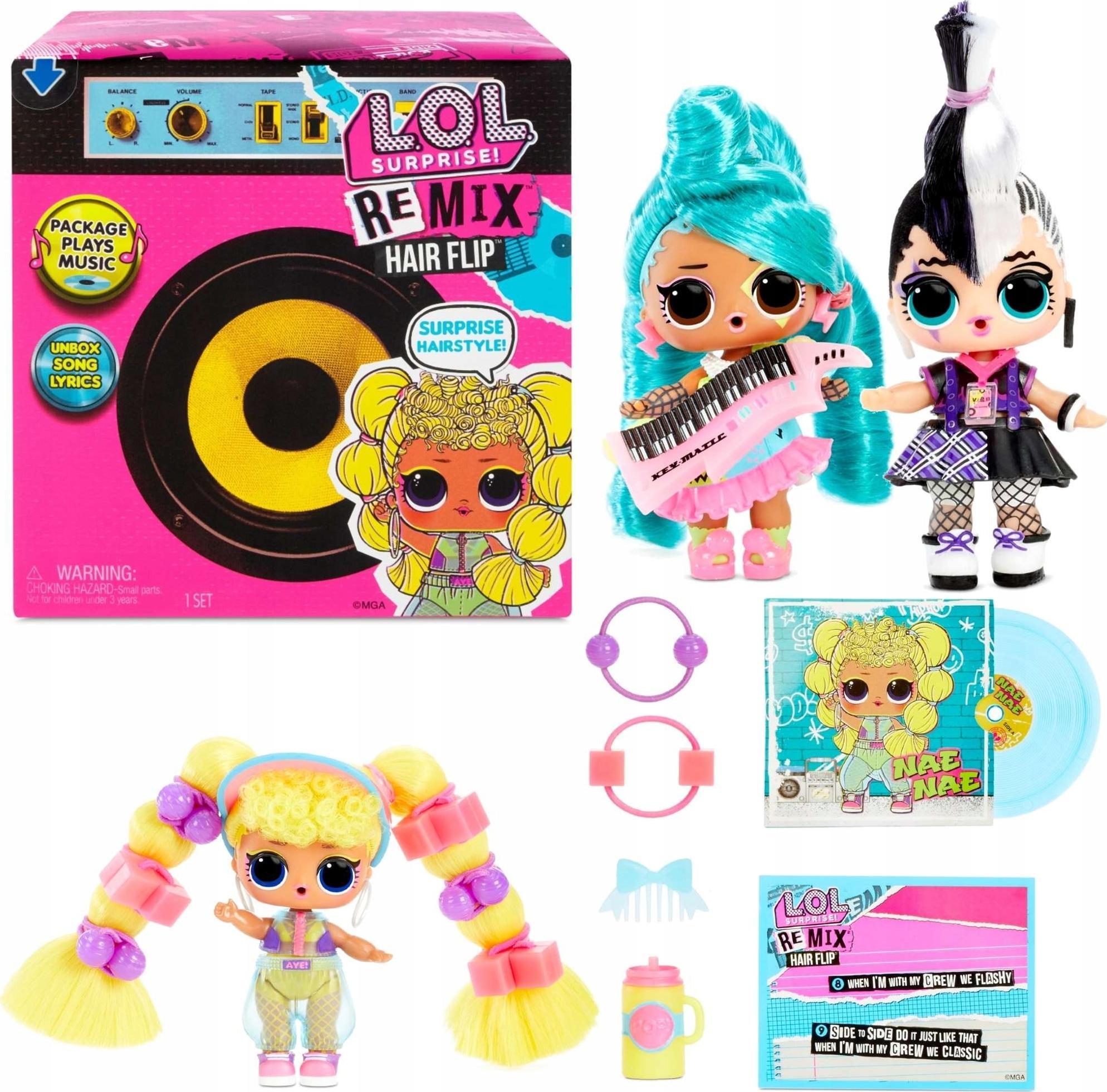 MGA l.o.l. surprise remix hair flip + pets zwierzątko