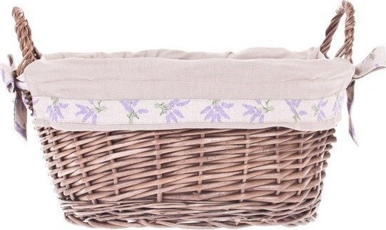 WickerPL Taca szarzona z obszyciem okrągły kosz z uchwytami 31 H16 cm