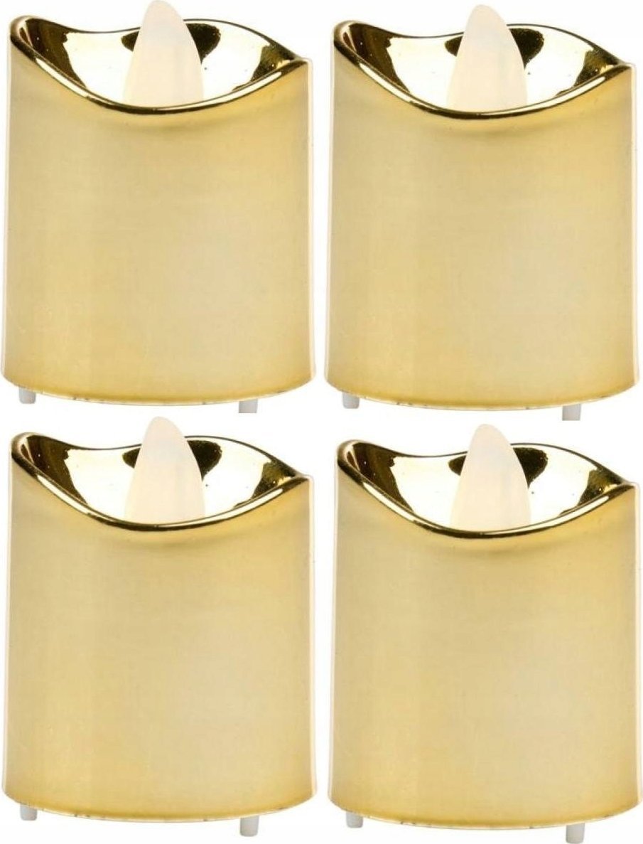 Affek Design ZESTAW 4 ŚWIECZEK TEA LIGHT LED GOLD