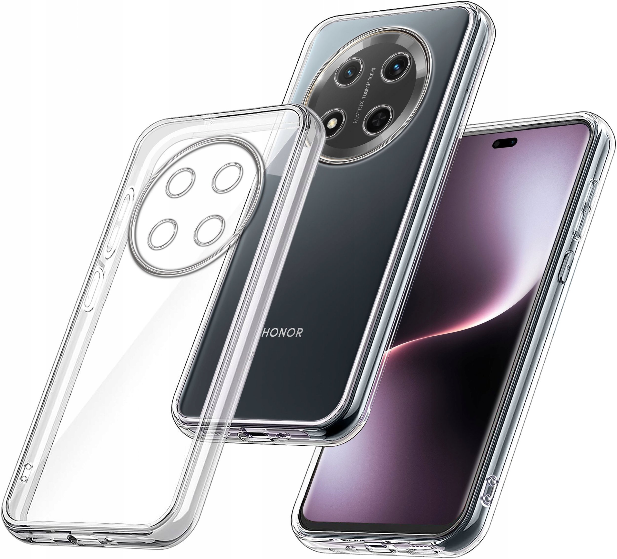 Etui do Honor Magic7 Lite WZMACNIANE SILIKONOWE PRZEZROCZYSTE