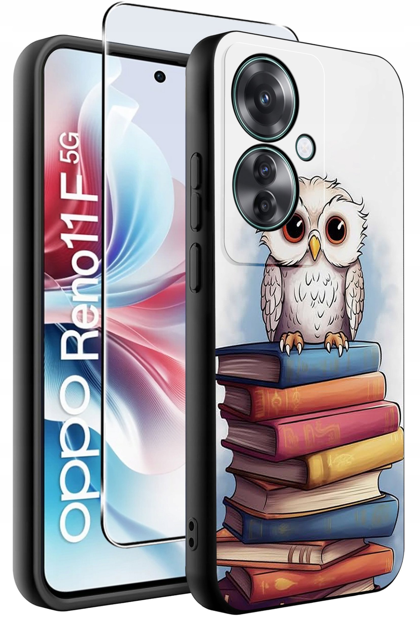 ETUI do Oppo Reno11 F 5G WZORY | SILIKONOWE MATT CASE + SZKŁO HARTOWANE 9H