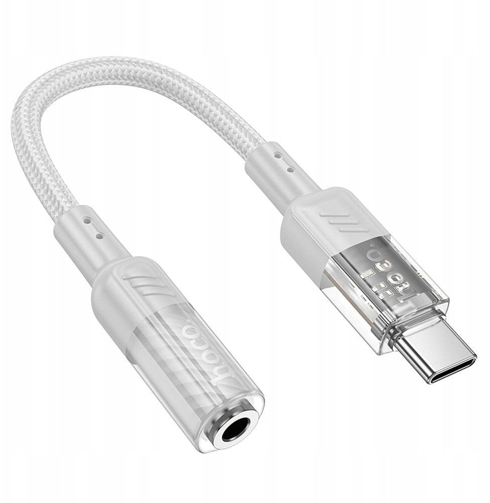 HOCO adapter AUX Typ C do Jack 3,5 mm LS37 0,15 m transparentny szary