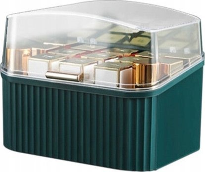 SZKATUŁKA ORGANIZER NA KOSMETYKI POJEMNIK NA SZMINKI POMADKI F27 ZIELONA