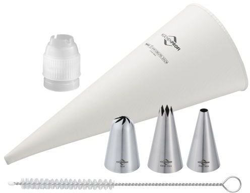 Kuchenprofi Rękaw cukierniczy i 3 końcówki, 35 cm