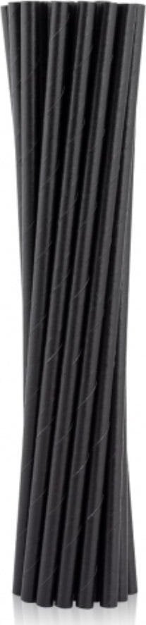 GoDan Rurki słomki papierowe czarne 6x197mm 100szt