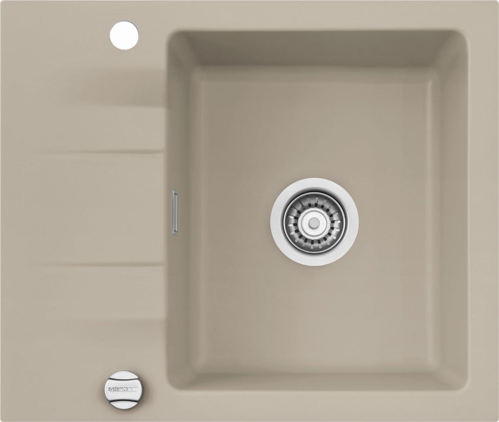 Zlewozmywak SYSTEMCERAM Systemceram Genea 60 Fango, zlewozmywak ceramiczny, korek manualny