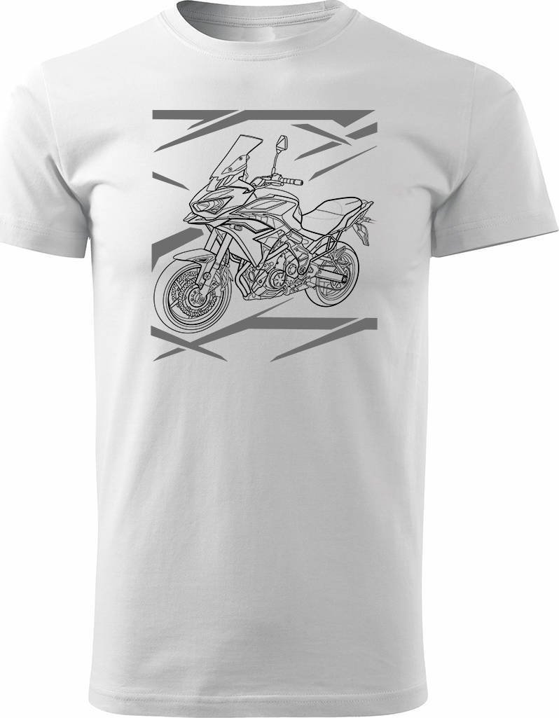Topslang Koszulka motocyklowa z motocyklem na motor Kawasaki Versys 650 KLE 650 męska biała S