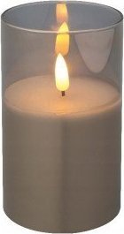 Kaemingk Świeczka w szkle LED ozdobna szara 12,5 cm