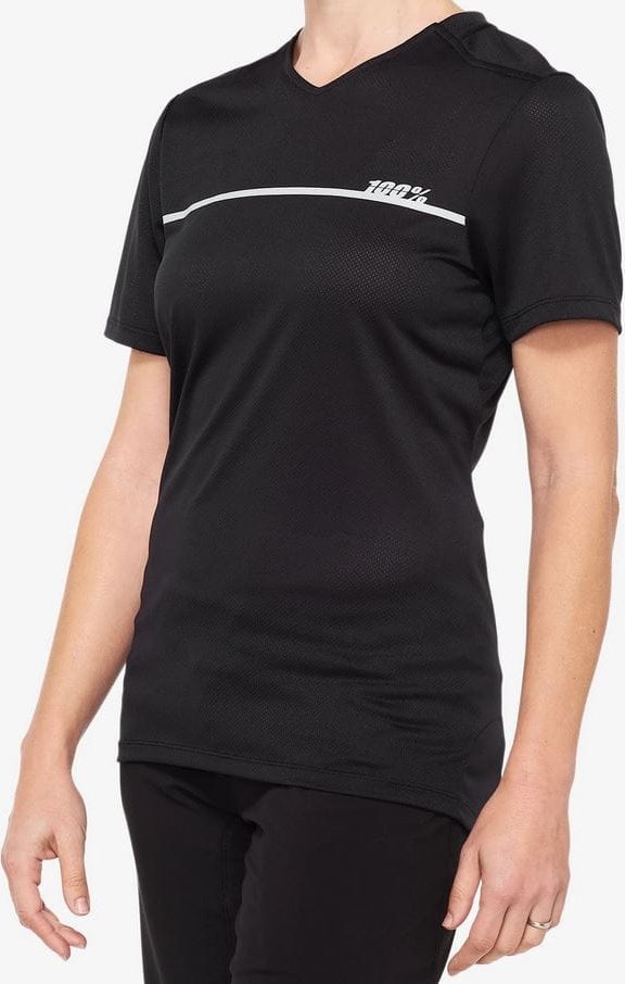 100% Koszulka damska 100% RIDECAMP Women's Jersey krótki rękaw black grey roz. S (NEW 2021)