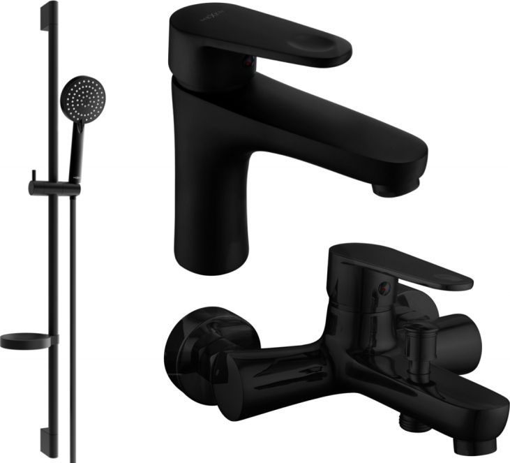 Mexen Mexen Kama DS75 zestaw wannowy, czarny - 72503DS75-70