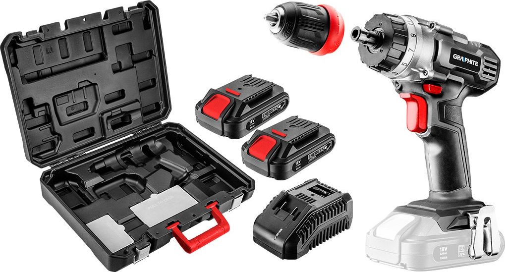 Wiertarko-wkrętarka Graphite 58G022-SET2 18 V 2 x akumulator 2 Ah