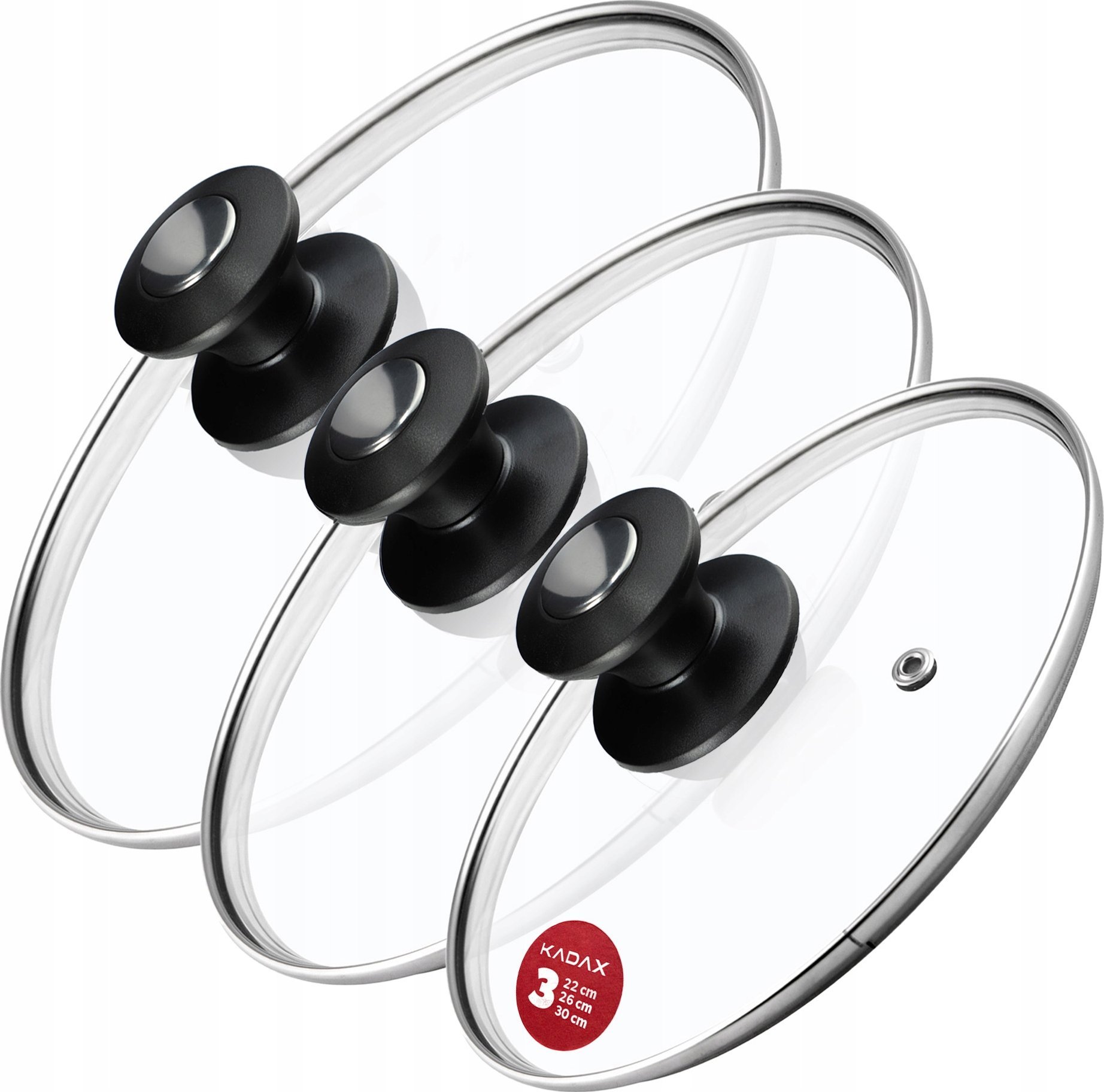 Kadax KADAX Pokrywka Szklana Pokrywa Zestaw 22/26/30cm