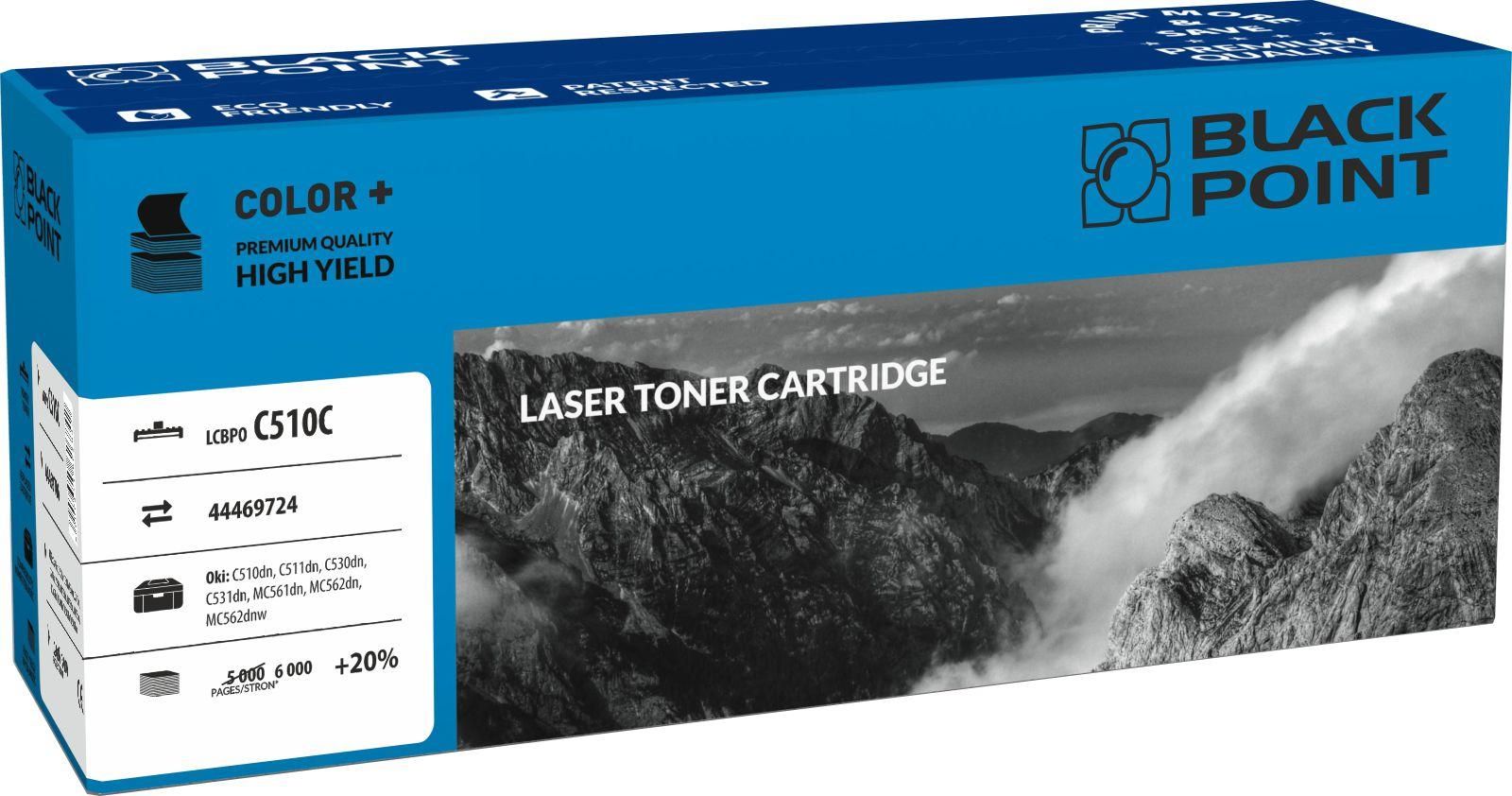 Toner Black Point LCBPOC510C Cyan Zamiennik 44469724 (BLOKI510CYBW)
