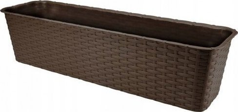 Galicja Skrzynka balkonowa brązowa rattan 60 cm