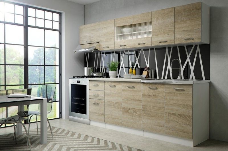 Halmar PERŁA 260 - KUCHNIA - SONOMA/BIAŁY (12p=1kpl) - V-PL-K-PERŁA 260-SONOMA