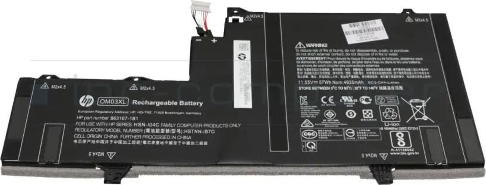 Bateria HP 3C 57W4.935A LI OM03057XL-PL