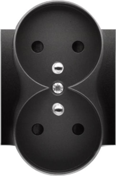 Kontakt-Simon Simon 54 Pokrywa gniazda podwójnego z przesłonami do ramek PREMIUM czarny mat DGZ2MZP/49