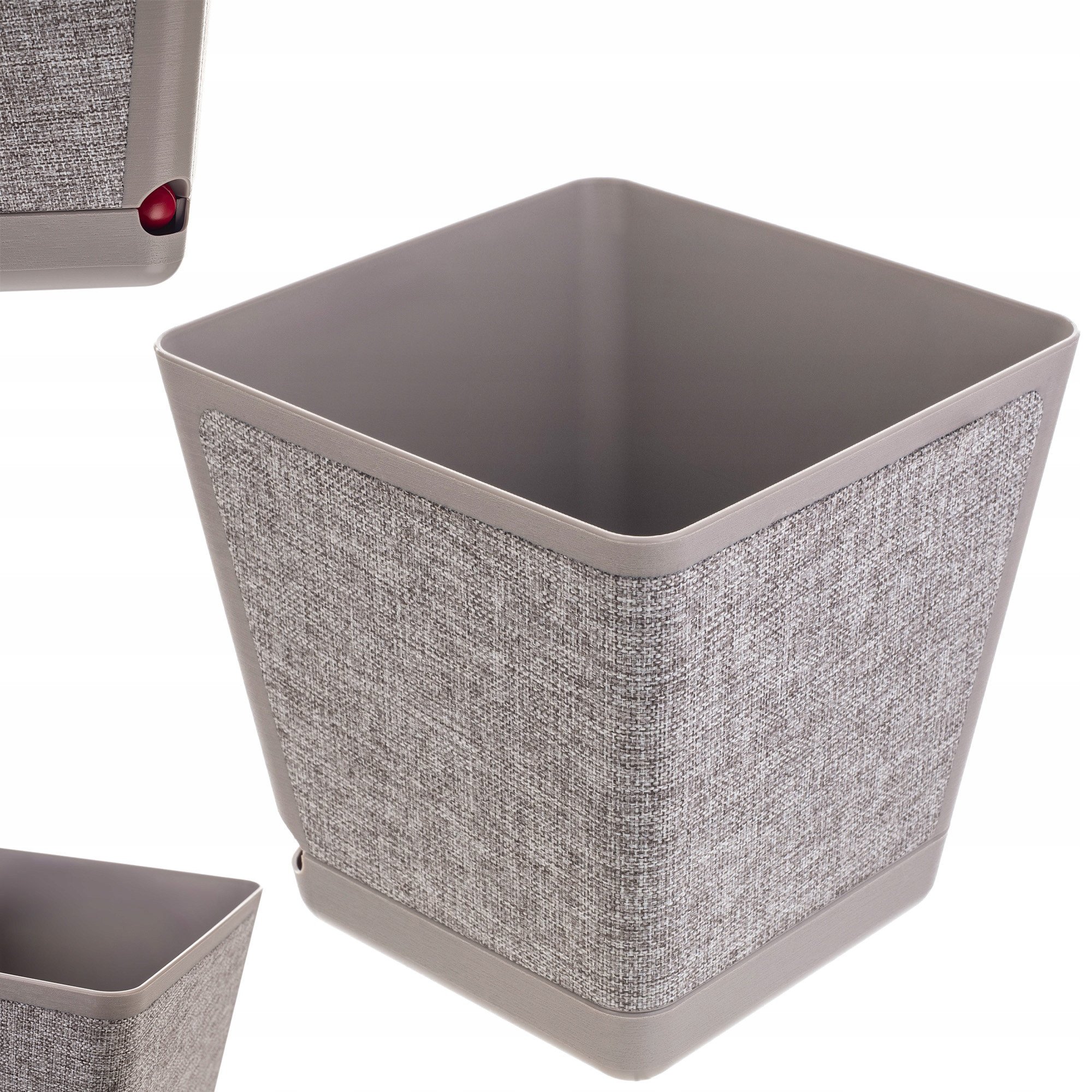 KADAX Doniczka Donica Na Kwiaty Osłonka Plastikowa 24cm Taupe Z Podstawką