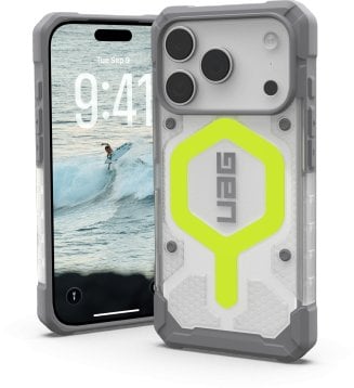 UAG Pathfinder Clear MagSafe - etui do iPhone 17 Pro kompatybilne z MagSafe (active neon)