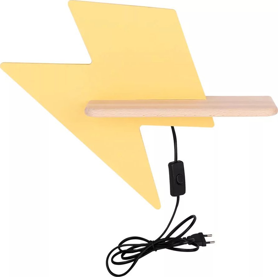 Kinkiet Lumes Żółta lampka nocna błyskawica z przewodem - K040-Iti